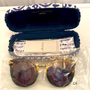 Stella & Dot Wesley Cat Eye Tortoise Shell and Gold Wire Frame Sunglasses NWOT